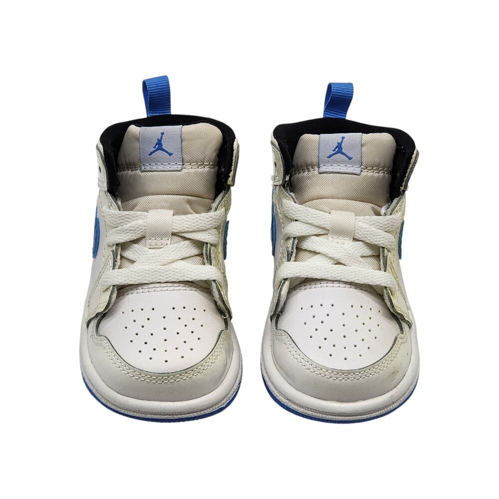 Nike Air Jordan 1 Mid BT Toddler White Legend Blue 640735-127 US 4.5C - New - Picture 4 of 8
